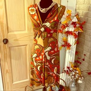 🔵 Speechless Retro Swirl Sleeveless Dress Size M